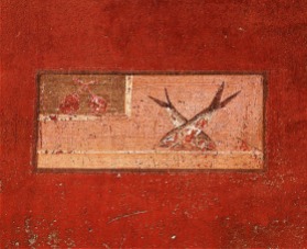 Fresque représentant un plat de déjeuner, Herculanum, I siècle après J-C, URL: http://www.pompeiisites.org/mediacenter/31_111222031642.jpg Copyright Soprintendenza speciale Pompei Ercolano Stabia